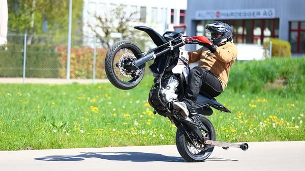 Alexandre mit seinem Motorrad