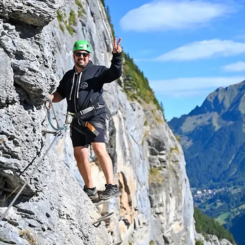 Herrli Stefan GLB Seeland in den Bergen unterwegs