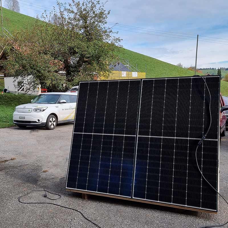 Kleintiersolarstall Seitenansicht