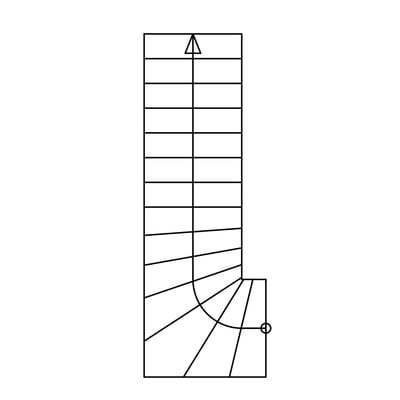 viertelgewunde Treppe