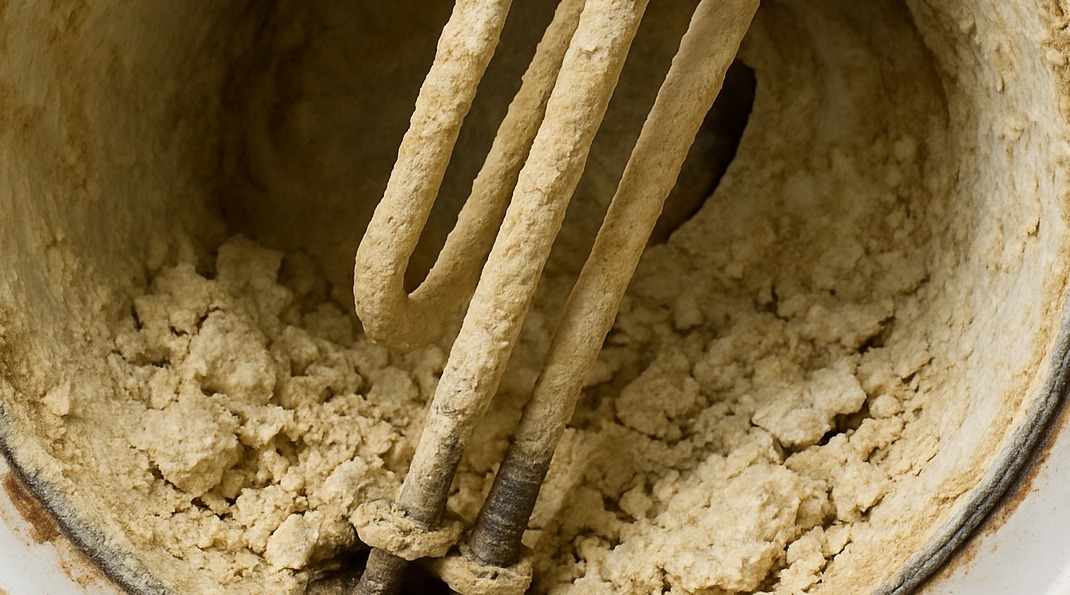 Ein total verkalkter Boiler und dessen Heizstäbe