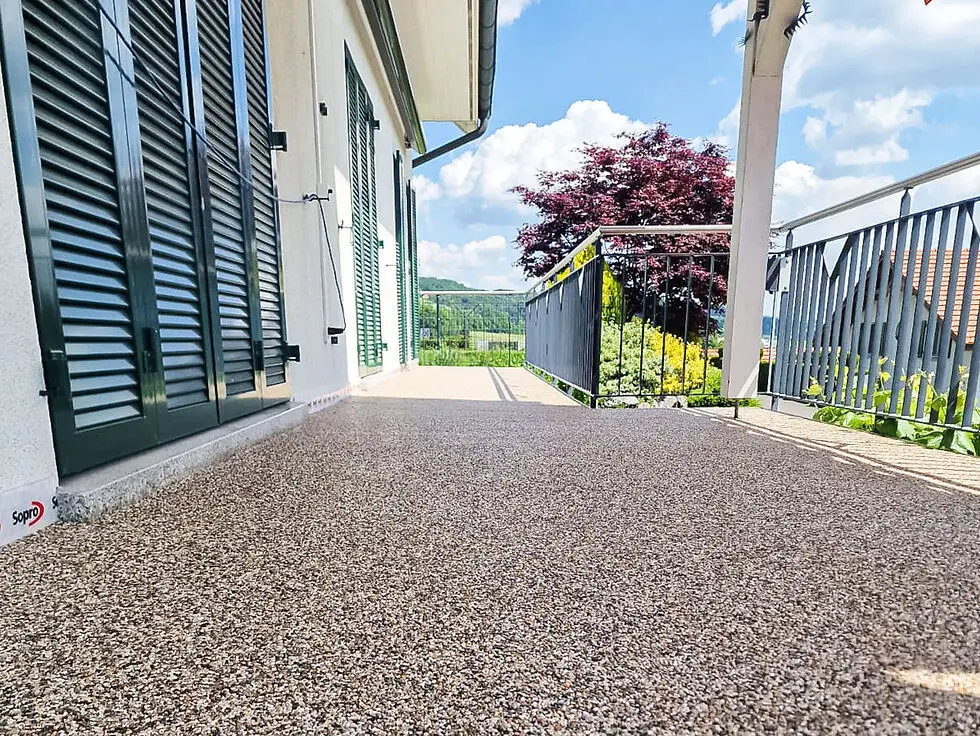 Festkiesbelag Balkon
